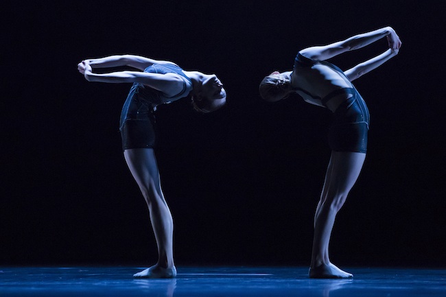 Hubbard Street dancers Alice Klock, left, and Emilie Leriche in Fluence