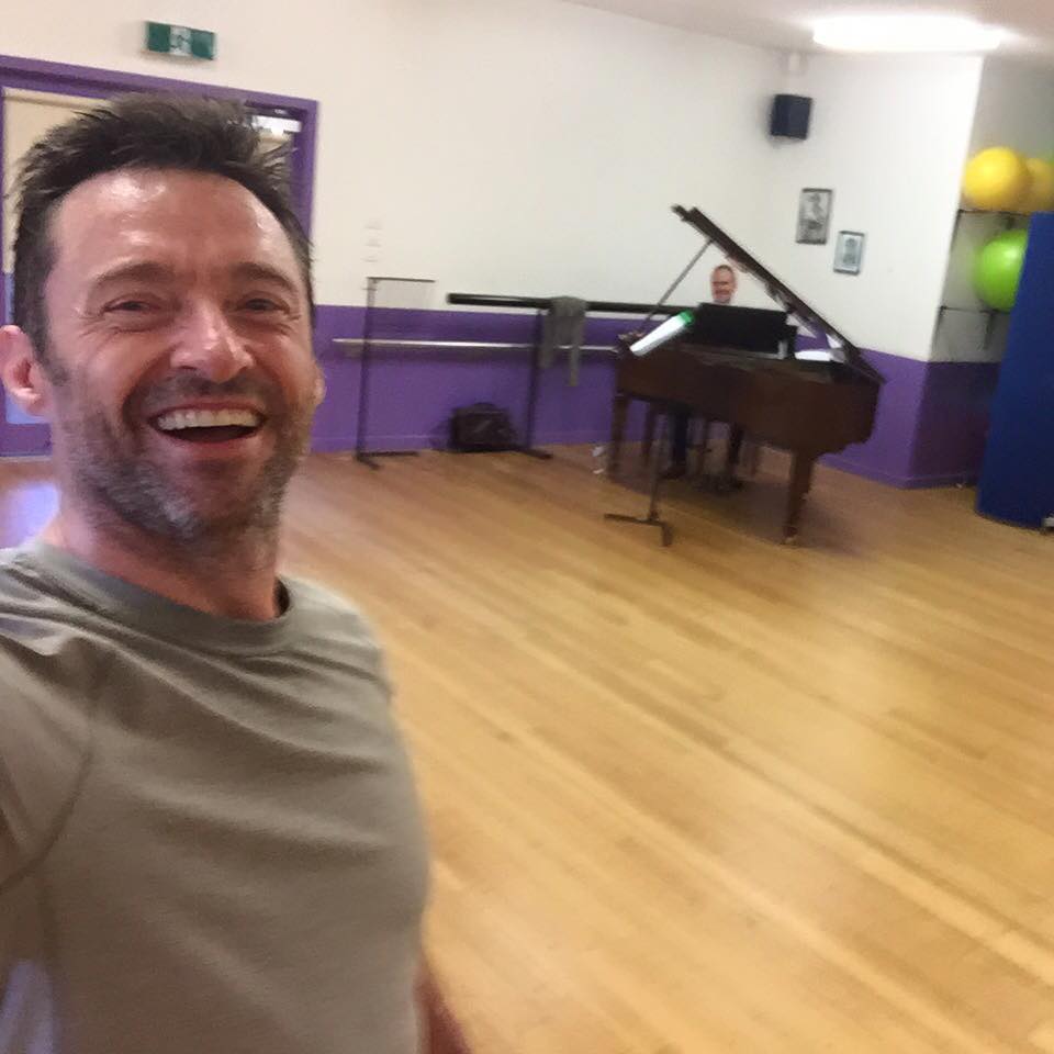 Hugh Jackman in rehearsal for Broadway to Oz