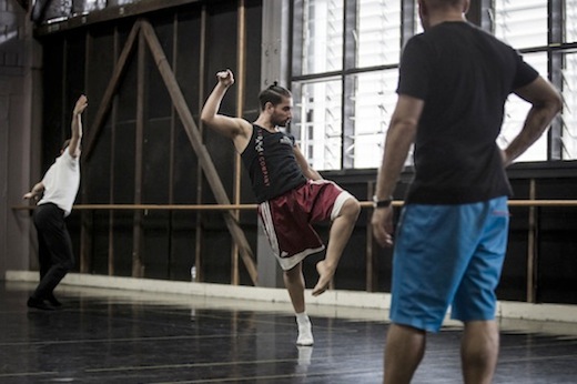 Sydney Dance Company in the studio with Rafael Bonachela rehearsing Frame of Mind