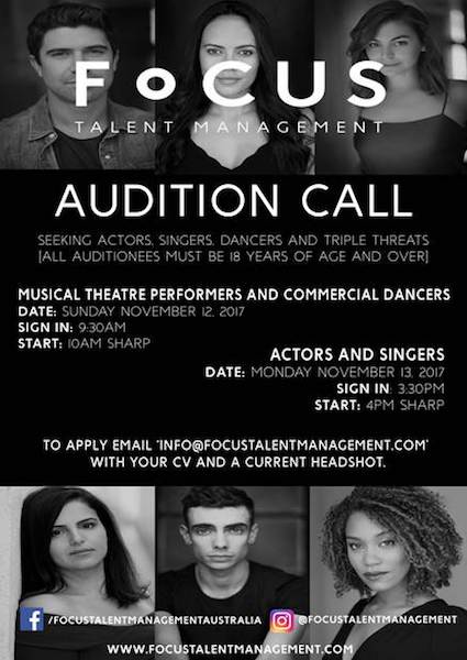 Sydney Talent Agency auditions 2017