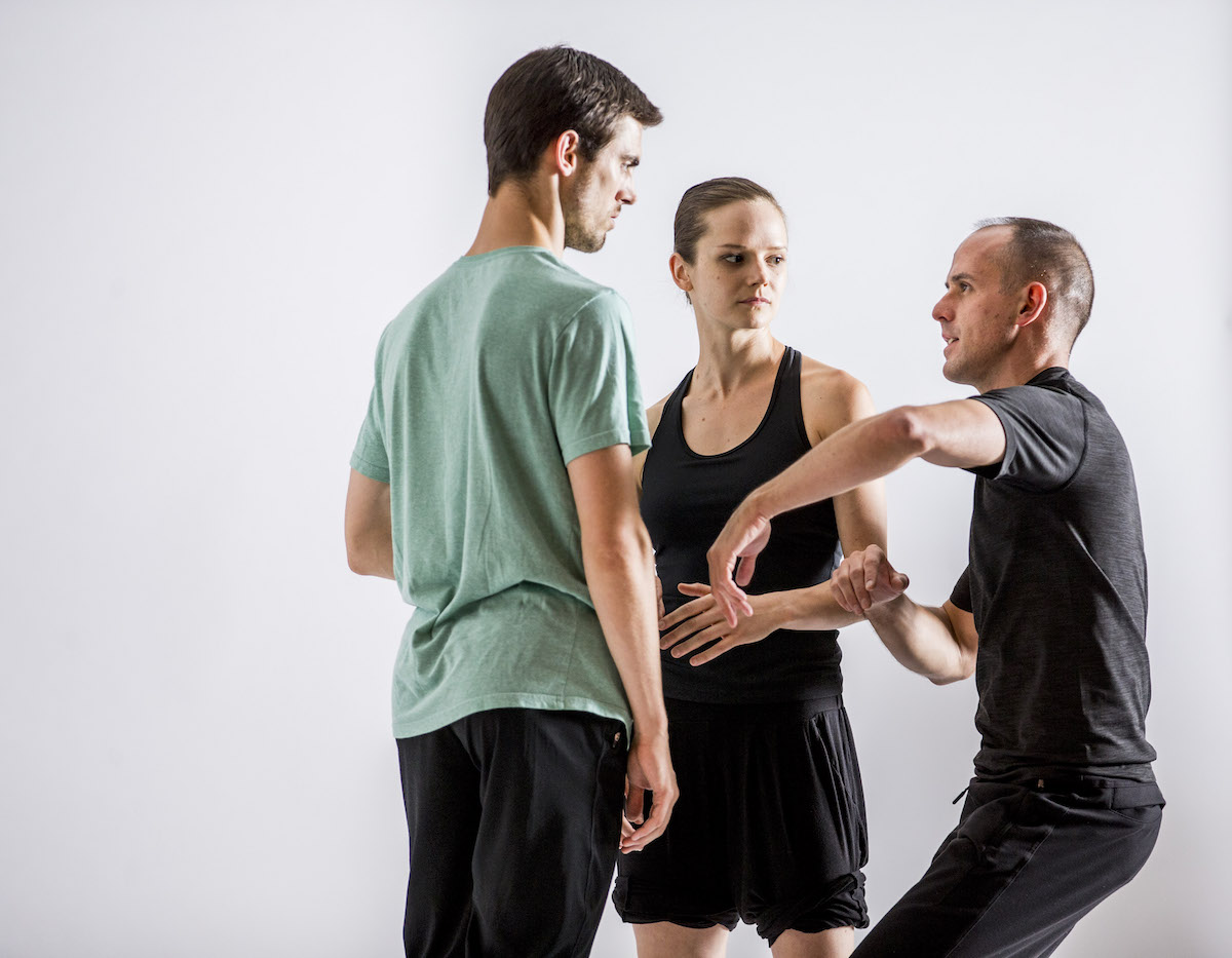 Hubbard Street Dance Chicago dancers with Brian Brooks