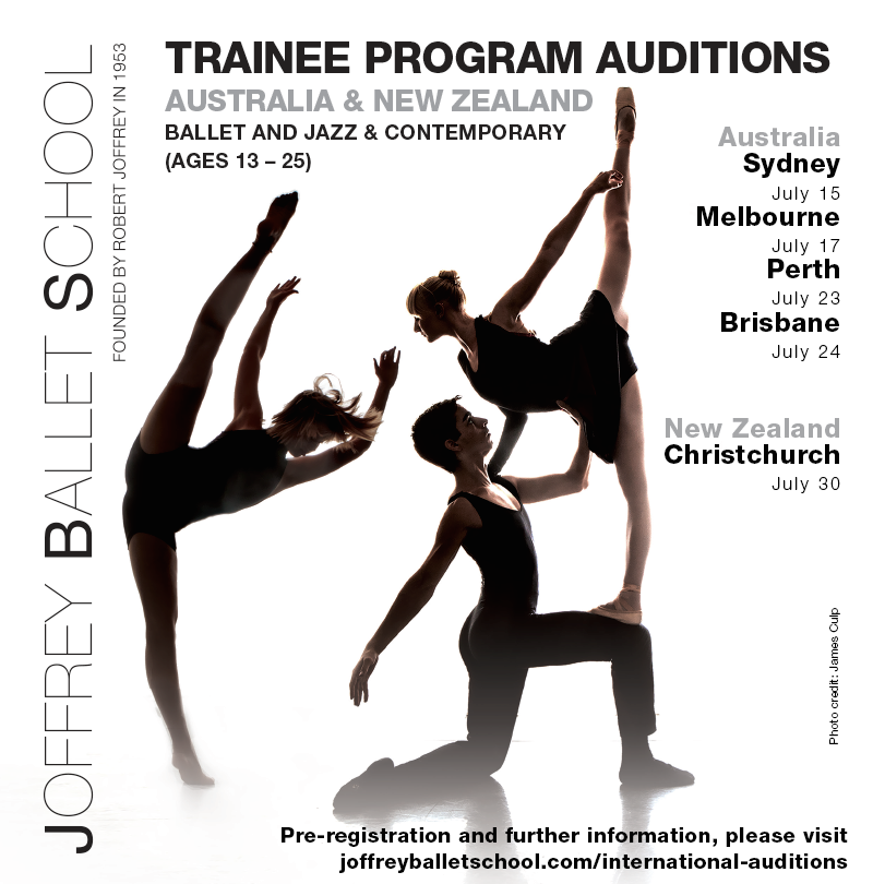 Joffrey Ballet School hosts Trainee Auditions in Australia and New Zealand in July 2016