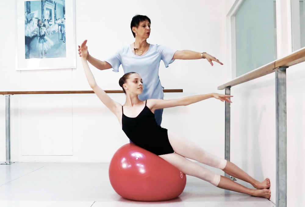 Marie Walton-Mahon with ballet student