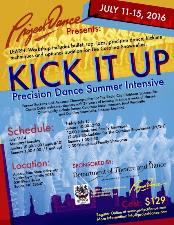 Project Dance presents 2016 Kick It Up summer dance intensive