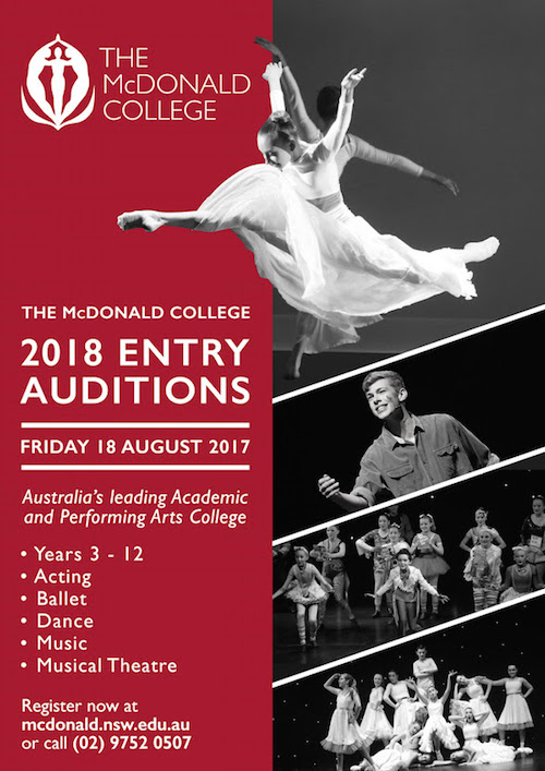 The McDonald College 2018 entry auditions